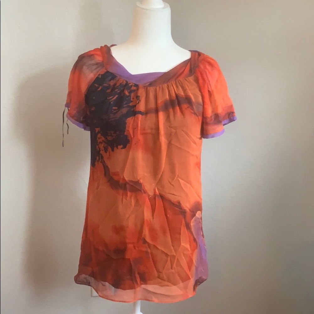 Arden B Orange and Purple Tunic